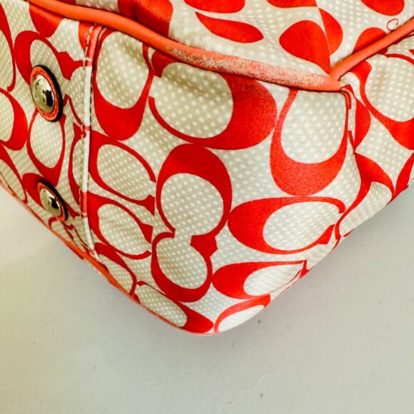 EUC COACH WATER RESISTANT SIGNATURE LOGO POLKA DOTS BABY DIAPER TOTE W DUST BAG - Picture 15 of 16